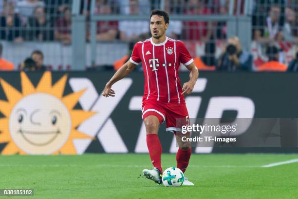 Mats Hummels of Bayern Muenchen controls the ball during the DFL Supercup 2017 match between Borussia Dortmund and Bayern Muenchen at Signal Iduna...