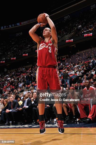 Aleksander Pavlovic of the Cleveland Cavaliers shoots during the game against the New Jersey Nets on November 18, 2008 at the Izod Center in East...