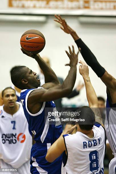 Michael Wright, #7 of Turk Telekom in action during the Eurocup Basketball Game 1 match between Bnei Eshet Tours Hasharon and Turk Telecom at Metro...
