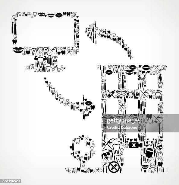 computer & health dentist and dental vector icon pattern - dentist computer stock illustrations