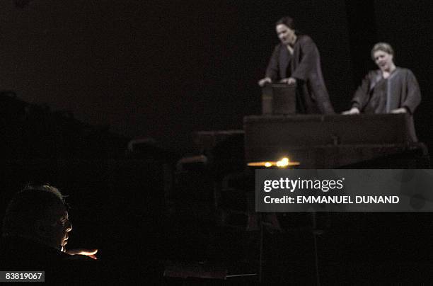 Renowned maestro Daniel Barenboim conducts Wagner's master opus "Tristan und Isolde" during a dress reahearsal at New York's Metropolitan Opera in...
