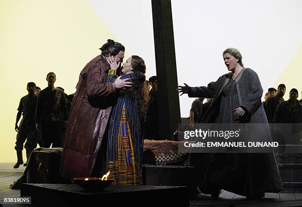 Swedish soprano Katarina Dalayman as Isolde , German heldentenor Peter Seiffert as Tristan and American mezzo-soprano Michelle DeYoung as Brangäne,...