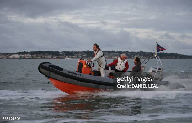Players from the Royal Southern Yacht Club and Cowes Island Sailing Club travel by boat to play an annual cricket match on the Brambles sandbank in...