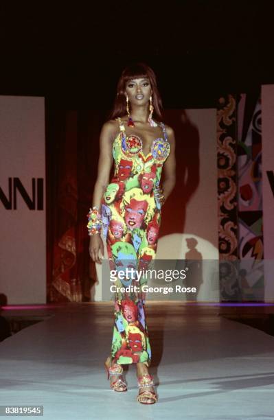 Super model Naomi Campbell wears the latest from Italian designer and toast of Paris, Miami and New York, Gianni Versace, in a 1991 Los Angeles,...