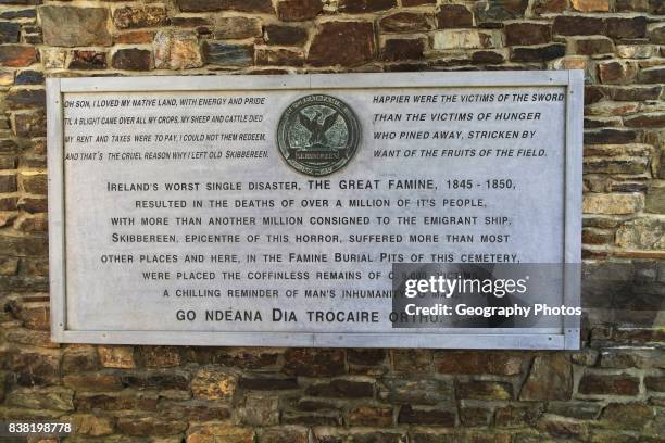 Irish potato famine memorial at Abbeystrewry cemetery, Skibbereen, County Cork, Ireland, Irish Republic.