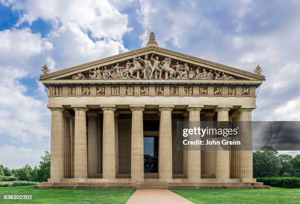 Neo classical Greek-style architecture at 'The Parthenon' in Centennial Park in Nashville Tennessee.