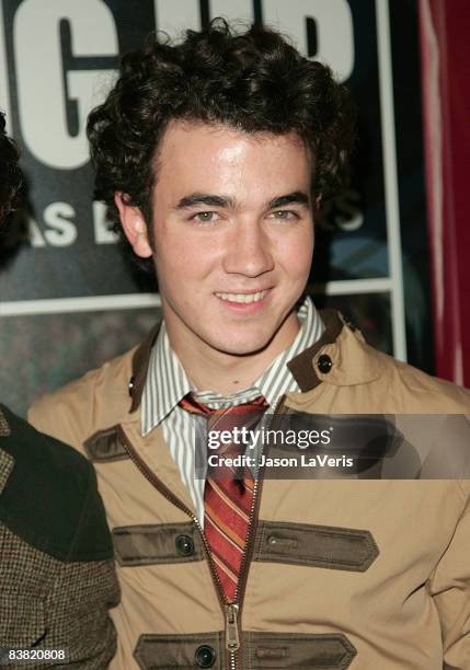 Kevin Jonas of The Jonas Brothers attends "Burning Up: On Tour With The Jonas Brothers" book launch party at Sunset Towers on November 24, 2008 in...