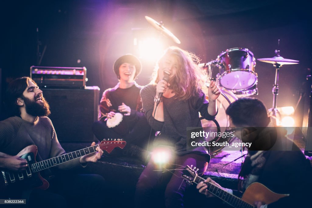 Band performing at a nightclub