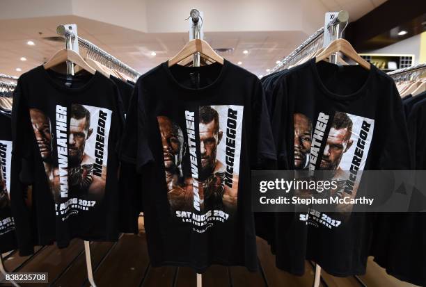 Nevada , United States - 24 August 2017; Fight merchandise on sale prior to the super welterweight boxing match between Floyd Mayweather Jr and Conor...