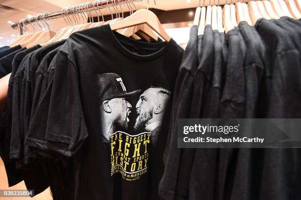 Nevada , United States - 24 August 2017; Fight merchandise on sale prior to the super welterweight boxing match between Floyd Mayweather Jr and Conor...