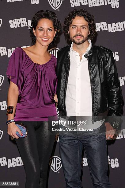 Actress Barbara Mori and Fashion designer Jose Maria Torre attends the premiere of "Get Smart" at the Cinemark Polanco on June 25, 2008 in Mexico...