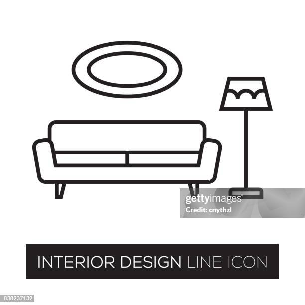 interior design - white couch stock illustrations