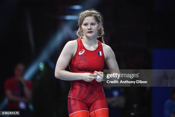 Tatiana Debien during the female wrestling competition 53kg during the Paris 2017 Women's World Championships at AccorHotels Arena on August 24, 2017...