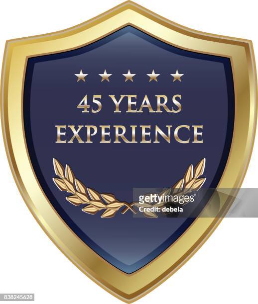 40 5 年経験を金の盾 - 40 49 years点のイラスト素材／クリップアート素材／マンガ素材／アイコン素材