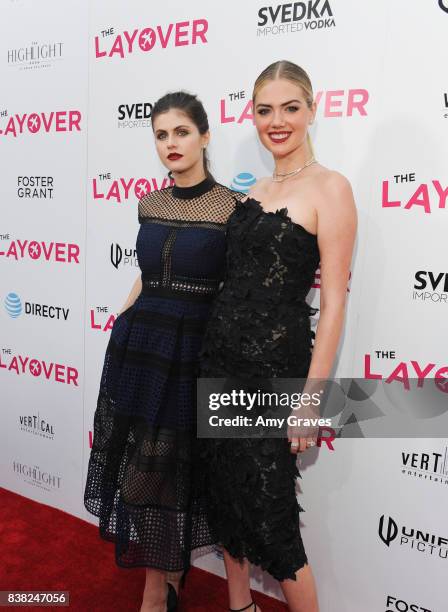 Alexandra Daddario and Kate Upton attends "The Layover" film premiere hosted by Vertical Entertainment, DIRECTV, Foster Grant and SVEDKA on August...