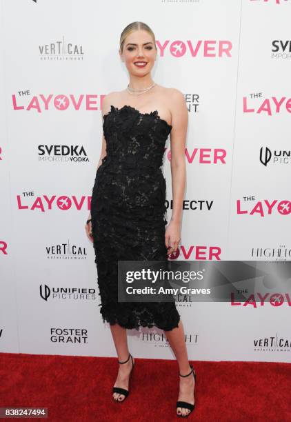 Kate Upton attends "The Layover" film premiere hosted by Vertical Entertainment, DIRECTV, Foster Grant and SVEDKA on August 23, 2017 in Los Angeles,...