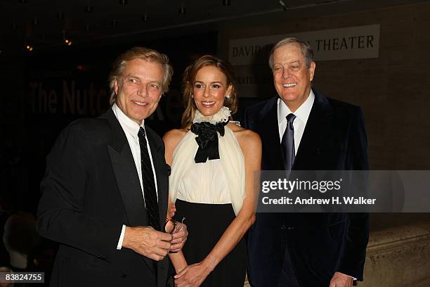 Director of the New York City Ballet Peter Martins, Julia Koch and David Koch attend the opening night celebration of the New York City Ballet at...