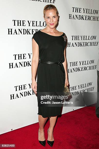 Actress Maria Bello attends the premiere of "The Yellow Handkerchief" at The WGA Theater on November 25, 2008 in Beverly Hills, California.