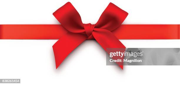 ilustrações de stock, clip art, desenhos animados e ícones de red gift bow with ribbon - laço