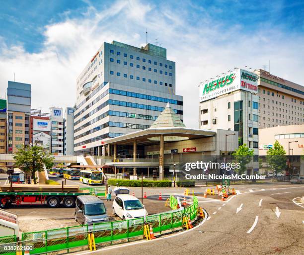 downtown city urban scene in takasaki japan - gunma prefecture stock pictures, royalty-free photos & images
