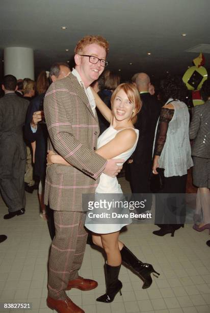 Chris Evans and Kylie Minogue at the opening of Mezzo, Terence Conran's new restaurant in London's Soho, 21st September 1995.