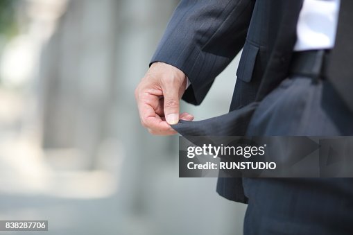 Bankrupt, close-up of man's empty pocket Bankrupt, close-up of man's empty pocket