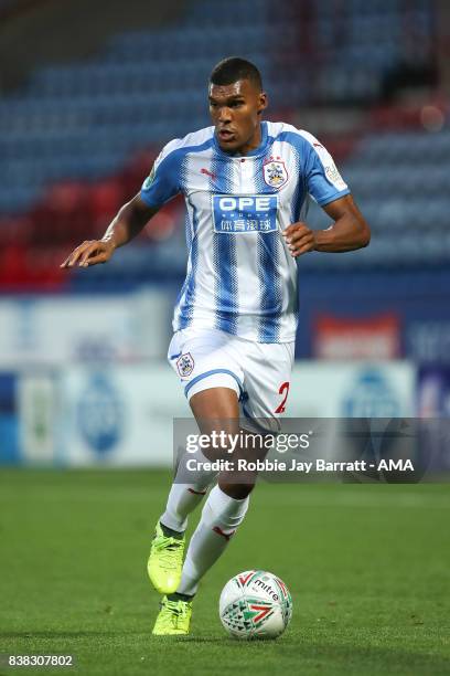 Collin Quaner of Huddersfield Town during the Carabao Cup Second Round match between Huddersfield Town and Rotherham United at The John Smiths...