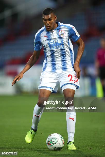 Collin Quaner of Huddersfield Town during the Carabao Cup Second Round match between Huddersfield Town and Rotherham United at The John Smiths...