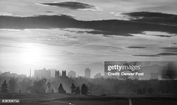 Denver Remains Smogbound The haze hanging over downtown Denver obscures the brightness of the setting sun Thursday. On a clear day the sun is more...