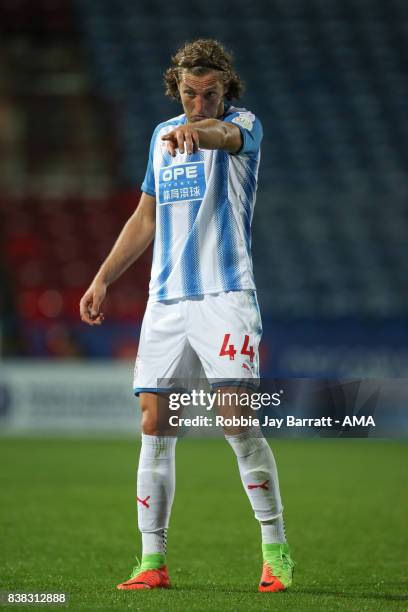 Michael Hefele of Huddersfield Town during the Carabao Cup Second Round match between Huddersfield Town and Rotherham United at The John Smiths...