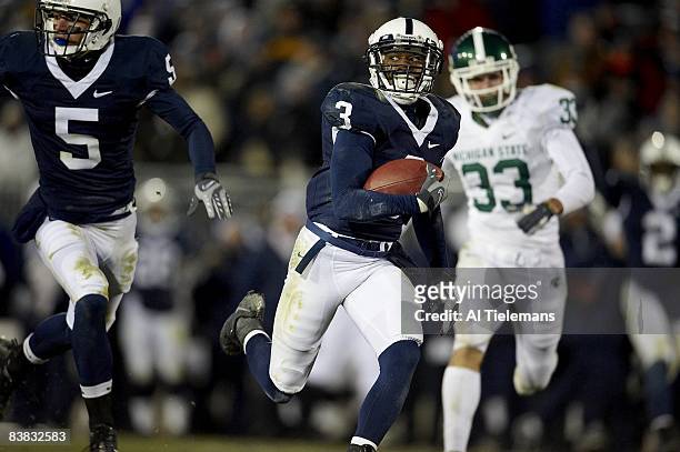 Penn State Deon Butler in action, rushing vs Michigan State. State College, PA CREDIT: Al Tielemans