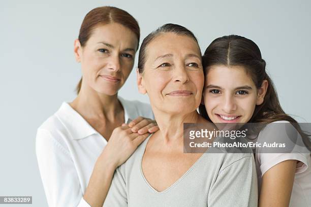 three generations of women, portrait - 3 old people stockfoto's en -beelden