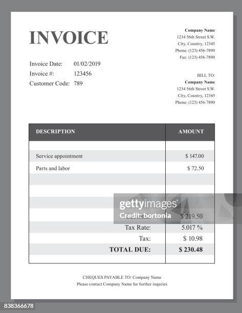 invoice design template - data entry stock illustrations