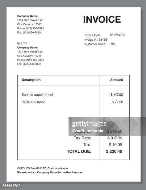invoice design template - invoice stock illustrations