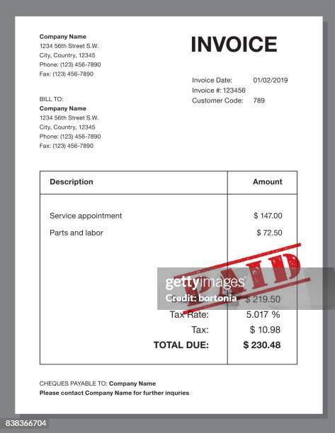 bildbanksillustrationer, clip art samt tecknat material och ikoner med mall för faktura-design med stämpel intryck - räkning