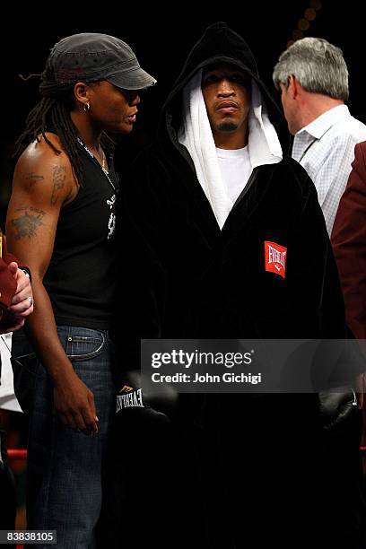 Trainer Ann Wolfe stands in the ring before her fighter James Kirkland takes on Brian Vera during their middleweight fight at the MGM Grand Garden...