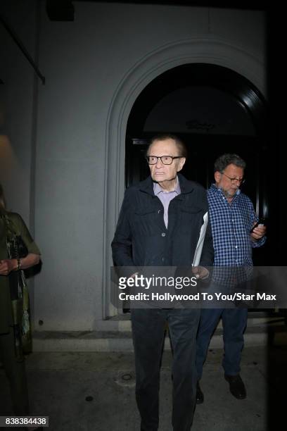 Larry King is seen on August 23, 2017 in Los Angeles, CA.