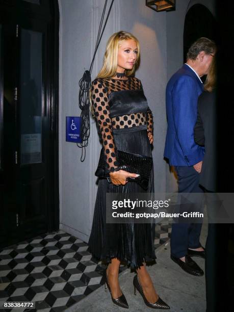 Paris Hilton is seen on August 23, 2017 in Los Angeles, California.