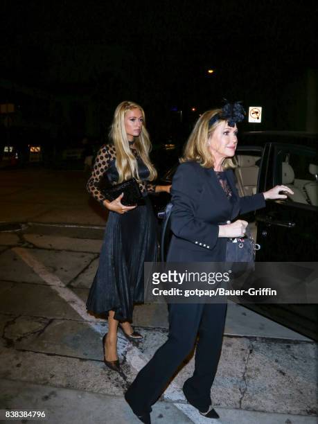 Paris Hilton and her mother Kathy Hilton are seen on August 23, 2017 in Los Angeles, California.