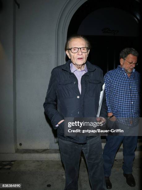 Larry King is seen on August 23, 2017 in Los Angeles, California.