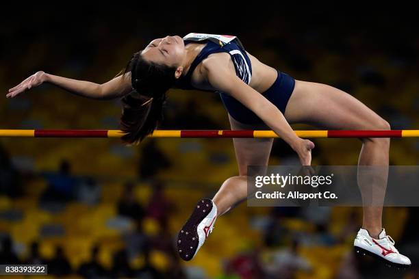 Duong Thi Viet Anh of Viatnam competes during the Women High Jump Final at Bukit Jalil National Stadium as part of the 2017 SEA Games on August 24,...