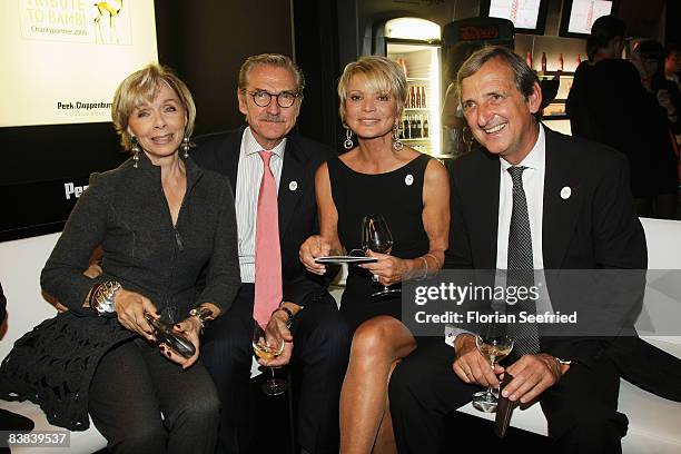 Actress Monika Peitsch , husband Sven Hansen Hoechstedt , publisher Hubert Burda and Uschi Glas attend the Tribute to Bambi Party at the Europapark...