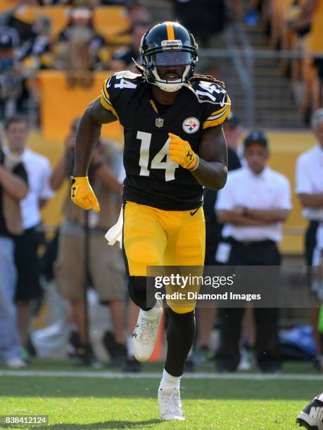 Wide receiver Sammie Coates of the Pittsburgh Steelers runs in motion behind the line of scrimmage in the second quarter of a preseason game on...