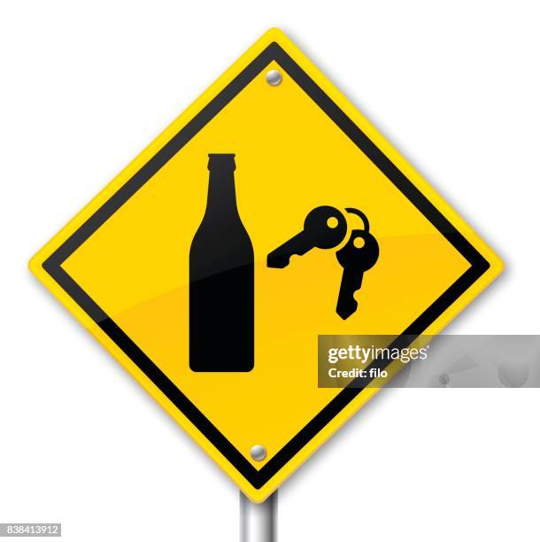 alkohol am steuer-warnschild - dui stock-grafiken, -clipart, -cartoons und -symbole