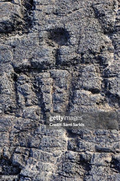 pu'u loa petroglyphs on lava - puu oo vent fotografías e imágenes de stock