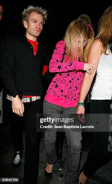 Singer Avril Lavigne, husband Deryck Whibley sighted on November 26, 2008 in West Hollywood, California.