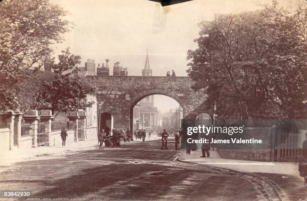 The Scotch Gate in Berwick-upon-Tweed, Northumberland, 1880s.