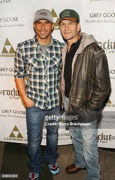 Billy Dec and Patrick Swayze attend The Beast Wrap - Party presented by Grey Goose Vodka at The Underground on November 23, 2008 in Chicago, Illinois.