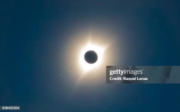 total solar eclipse 2017 - mercury planet foto e immagini stock