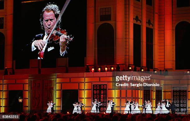 Andre Rieu and his orchestra perform on stage at ANZ Stadium on November 27, 2008 in Sydney, Australia.